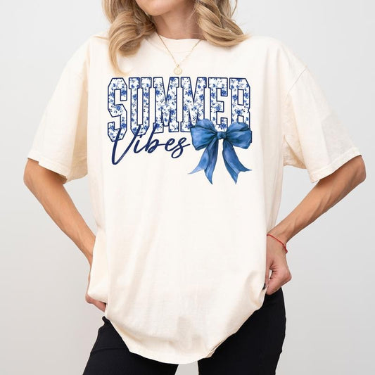 Summer Vibes Comfort Colors Shirt, Summer Vacation T-shirt, Coquette Summer Graphic Tee, Holiday Outfits, Gift For Her