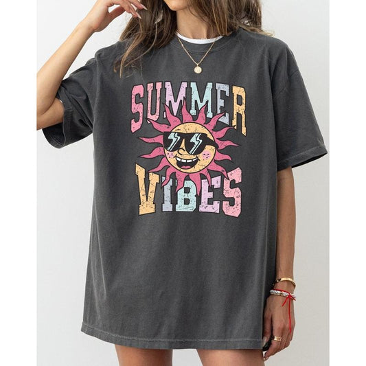 Summer Vibes, Retro, Hot Girl Summer, Beach Vacation Tshirt, Women's Comfort Color Tee, Tshirt