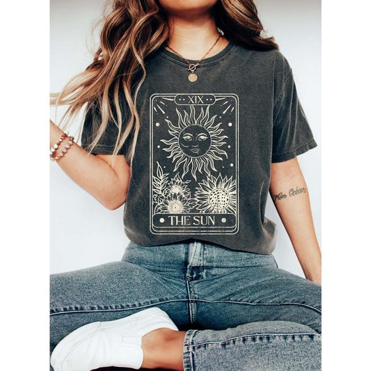 Sun Tarot Card Celestial Comfort Colors Tshirt