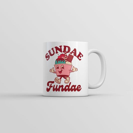 Sundae Fundae Mug Funny Sarcastic Ice Cream Graphic Novelty Coffee Cup-11oz Funny Coffee Mugs Ceramic Printed Drinkware Cup
