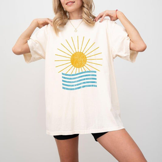 Sunny Beach Waves, Summer Vibes, Vacation, Mykonos, Hot Girl Summer, Tshirt, Women's Comfort Color Tee, Tshirt