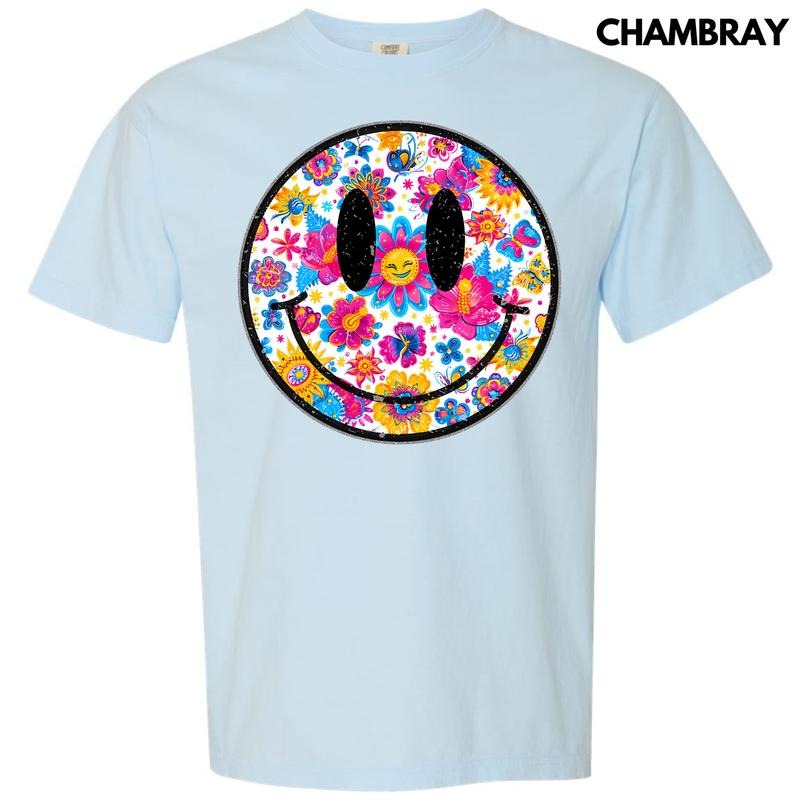 Sunny Butterfly Happy Face Comfort Colors T-Shirt 'NLB'