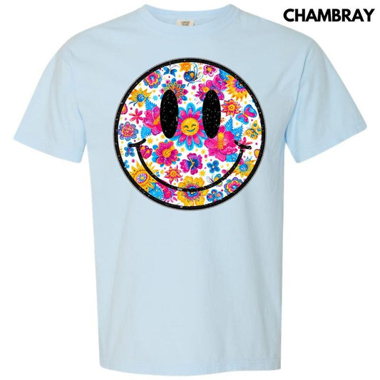 Sunny Butterfly Happy Face Comfort Colors T-Shirt 'NLB'