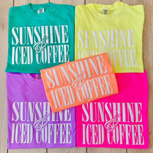 'Sunshine & Iced Coffee' PUFF T-Shirt