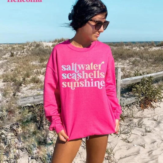 Sunshine Beach Vacation Sweatshirt, Beachy Coastal, Summer Outfits, Vacation Outfits, Ocean Lover Gifts, Beach Crewneck, Seashells, wwomen shirts