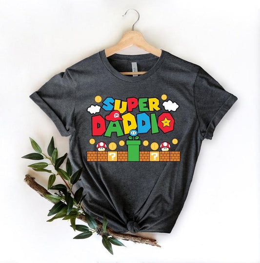 Super Daddio Game Shirt,New Dad Shirt,Dad Shirt,Daddy Shirt,Father's Day Shirt,Best Dad shirt,Gift for Dad,Super Dad Shirt,Gamer Daddy Shirt