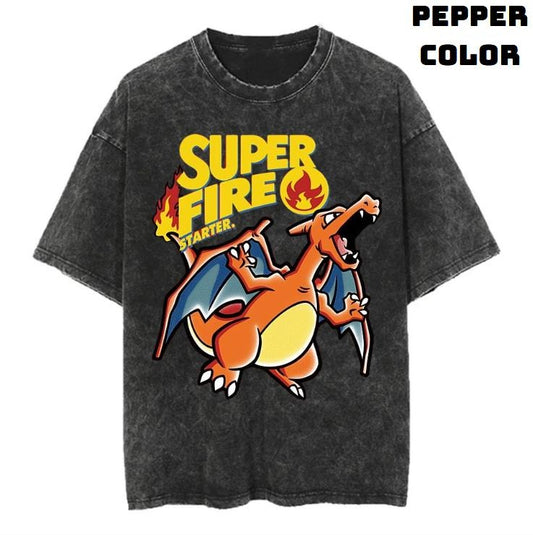 Super Fire Vintage Graphic Tees, Charizard T-Shirt, Pokemon Shirts, Masters 2025 Merch, Vacation Outfits, Business Casual Outfits, Unisex Anime Manga Shirt Crewneck Gifts Clothing Men Women Streetwear