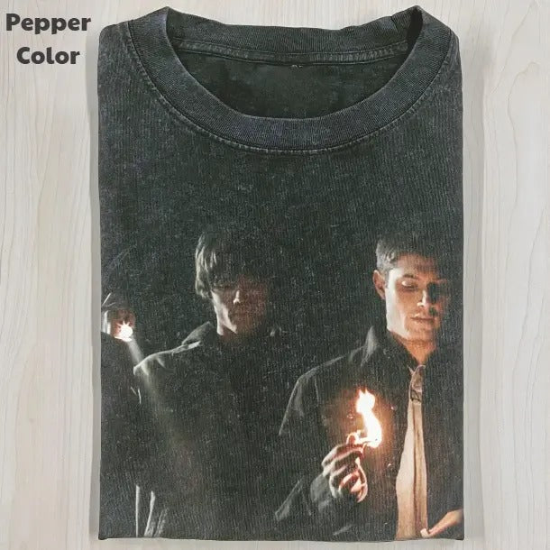 Supernatural Vintage Graphic Tee, Fire T-Shirt, TV Series Tee, Unisex Meme Cringe Funny Shirt, Menswear Womenswear Streetwear Cotton Comfort