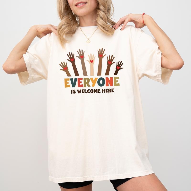 Support Idaho Teacher Comfort Colors Shirt, Everyone Is Welcome Here T-shirt, Equality Graphic Tee, Equal Rights Clothing, Inspirational  Outfits