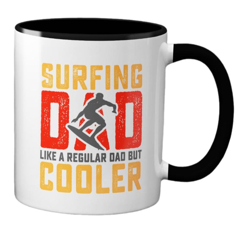 Surfing Dad Mug, Like A Normal Dad But Far Cooler Mug, Vintage Surfing Gifts Mug, Father's Day Gift, Funny Daddy Mug, Dad Gift , Novelty Coffee Mug, Gifts For Men Father, 11 15oz Ceramic Cup