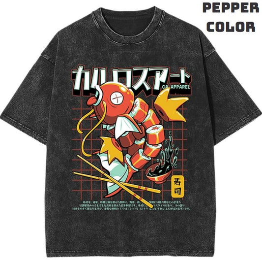 SushiKarp Vintage Graphic Tees, Magikarp Tshirt, Pokemon Shirts, Pokemon Merch, Anime Manga Shirt, Anime Clothing, Unisex Casual Outfits, Crew Neck Gifts For Men Women Streetwear Menswear Womenswear