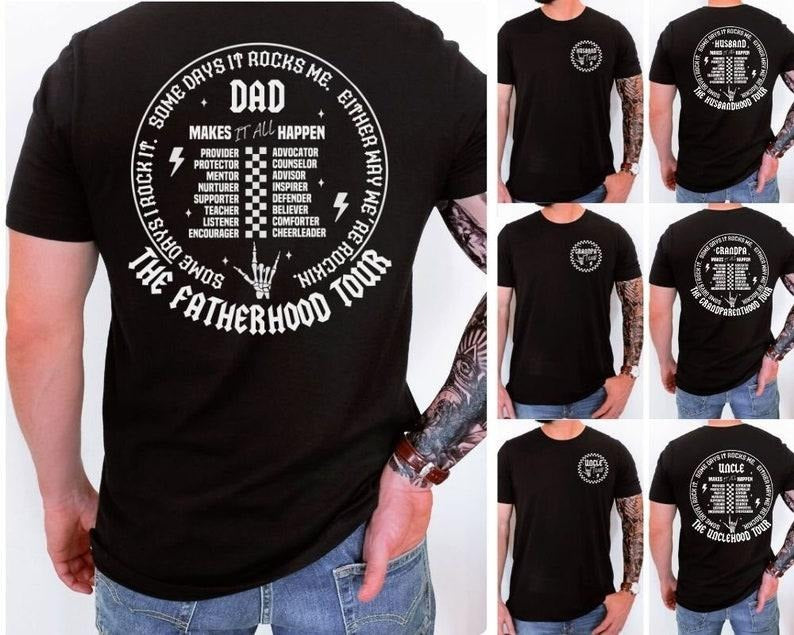 Fatherhood Tour, Sometimes I Rock It Sometimes It Rocks Me Shirt/Shirt/T-shirt/Hoodie/Sweater, Dad Life Shirt, Fathers Day Gift, Funny Fatherhood T-Shirt, Dad Rock Tour