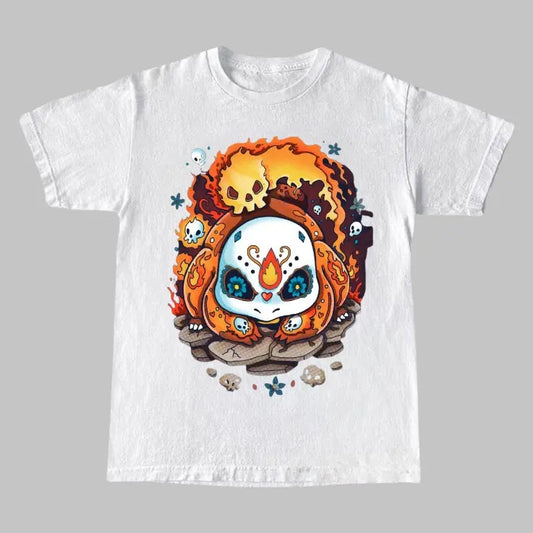 Sweet Fire For Halloween Vintage Tee, Cute Charmander T-Shirt, Pokemon Shirts, Vintage Graphic Tees, Unisex Anime Manga Shirt Top Menswear Womenswear