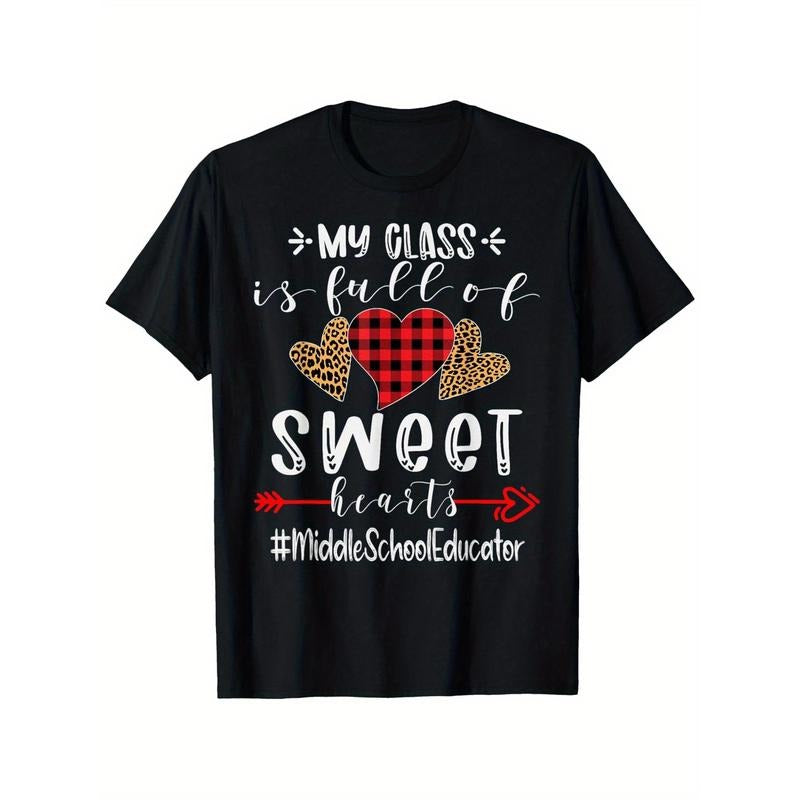 Sweet Hearts" Graphic Cotton Tee for Men - 100% Pure, Breathable & Comfort Fit, Perfect for Casual Wear or Valentine's Day Gift, Sizes S-XXXL made in usa