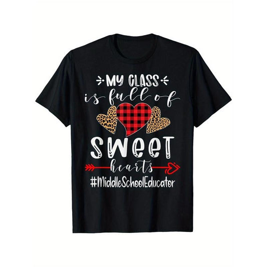 Sweet Hearts" Graphic Cotton Tee for Men - 100% Pure, Breathable & Comfort Fit, Perfect for Casual Wear or Valentine's Day Gift, Sizes S-XXXL made in usa