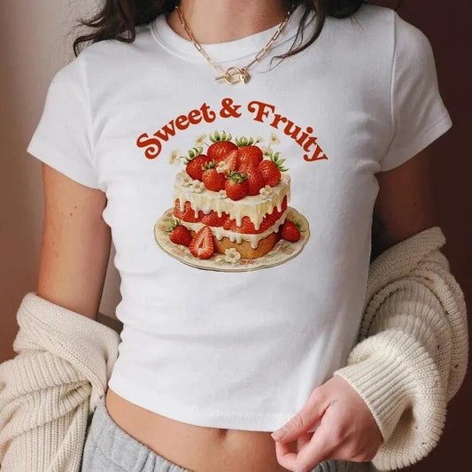 Sweet and fruity, subtle pride shirt, lesbian subtle, strawberry retro 90s tee Fashion Streetwear