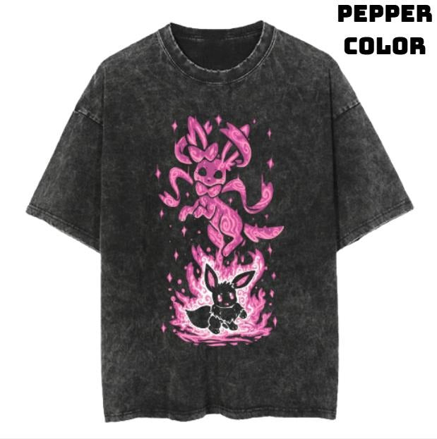 Sylveon Eevee Vintage Tee, Eevee T-Shirt, Vintage Graphic Tees, Anime Accessories, Unisex Anime Pokemon Shirt Top Menswear Womenswear Streetwear
