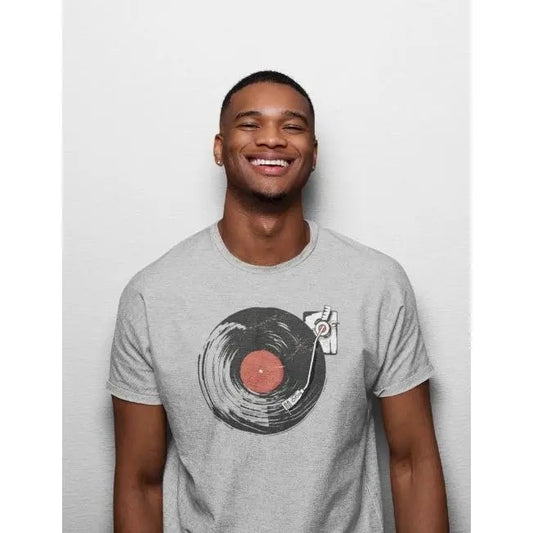 T-Shirt Men Vinyl Records Shirt Vintage Man Made in USA