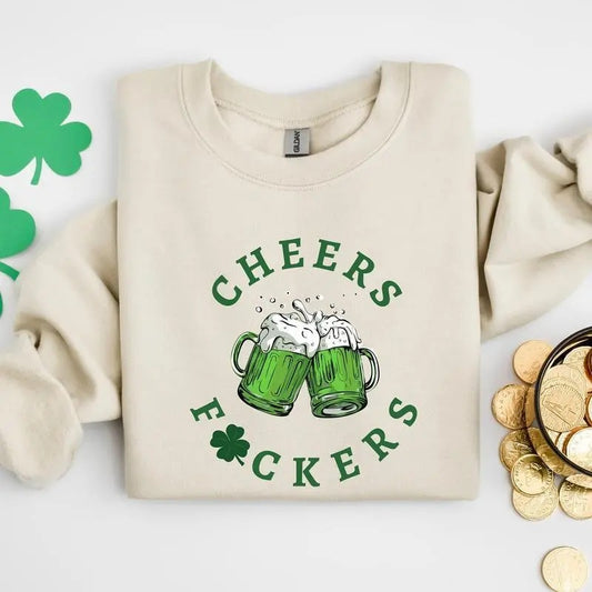 Patrick Cheers Unisex Crewneck Sweatshirt/T-Shirt, For Him, For Her, Unisex Style, 100% Cotton, Pullover Crewneck Sweatshirt