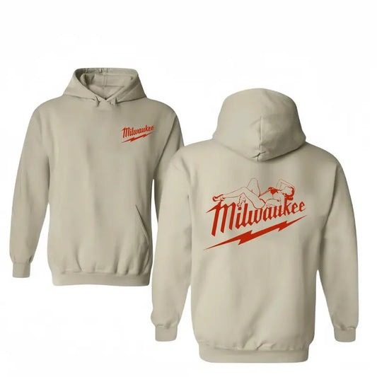Funny Milwaukee With Woman Hoodie/T-Shirt, Vintage Graphic Design, Unisex for Men for Women, Warm and Cozy, Long Sleeve Menswear