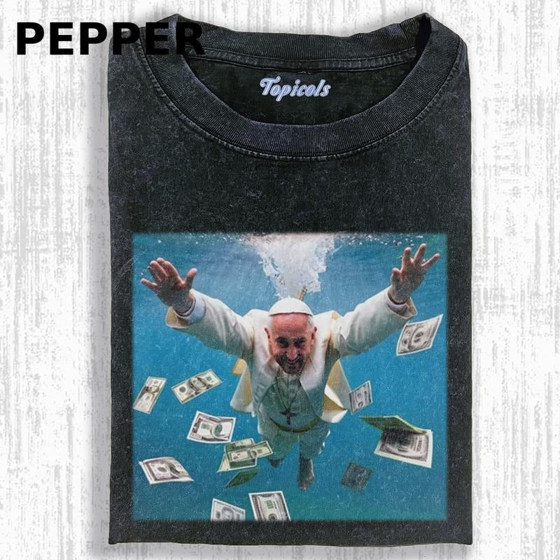 THE CRAZY POPE FUNNY T-SHIRT, Movies Tee, Unisex Meme Cringe Funny Dumb Shirt, Menswear Womenswear Streetwear Comfort