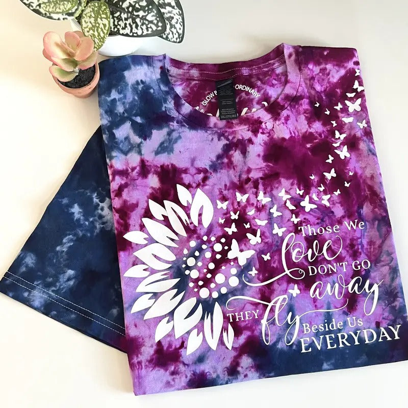 THOSE WE LOVE Cute Tie Dye T-shirt (Unisex) SMALL TO 5X Cotton Casual Comfort Fit Streetwear Top Short Sleeves Comfortable Summer Beach Soft Womenswear
