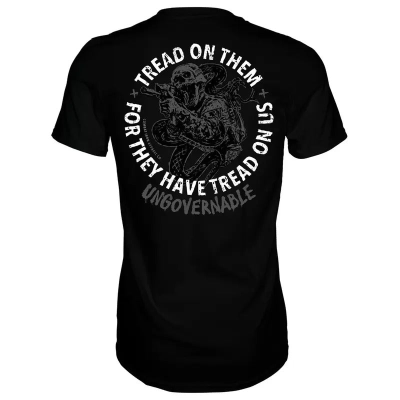 TREAD ON THEM SKULL | UNGOVERNABLE MEN'S T-SHIRT, HUMOR SHIRTS, FUNNY TEE SHIRT