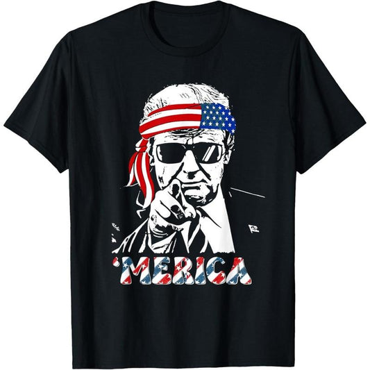 TRUMP Happy 4th Of July Trump American Flag T-Shirt made in usastyle{n002}2