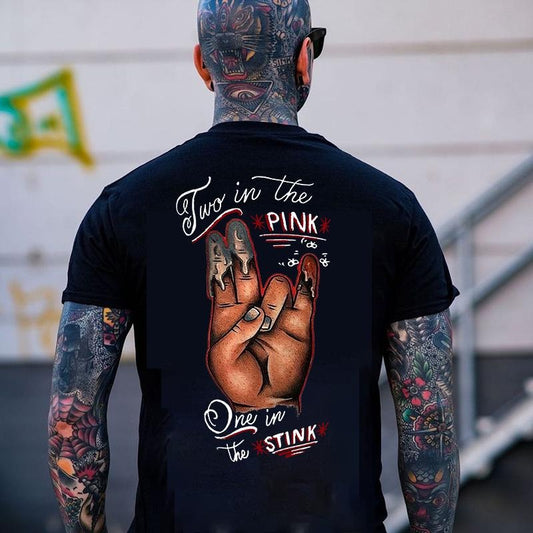 TWO IN THE PINK, ONE IN THE STINK Sexy Letter Print T-shirt -  Sweatshirt - Hoodie, Naughty Clothes Men Cotton, Funny Shirt, Streetwear Menswear