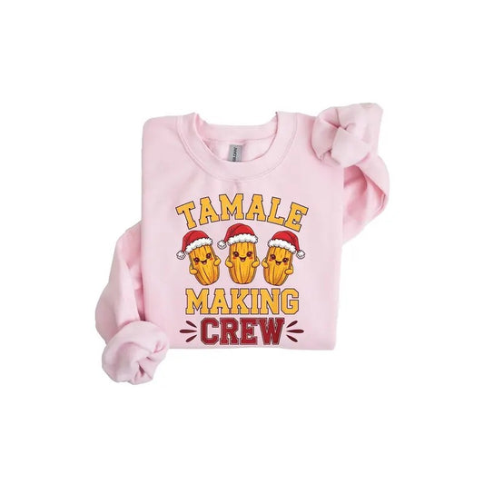 Tamale Making Crew Shirt, Santa Claus Sweatshirt for Christmas, Mesoamerican and Guatemalan Inspired Unisex Hoodie and Tee for Holiday Celebrations