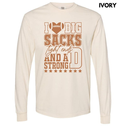 Tan Big Sacks Long Sleeve Comfort Colors T-Shirt 'NLB'