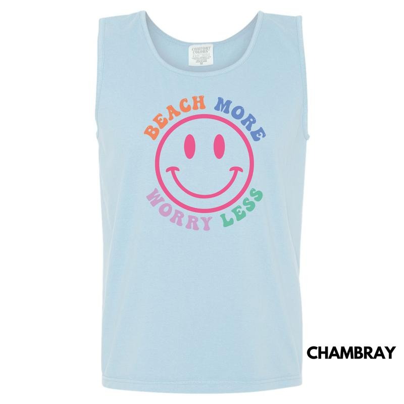 Tank Top - Beach More Worry Less Comfort Colors Tank Top 'NLB'