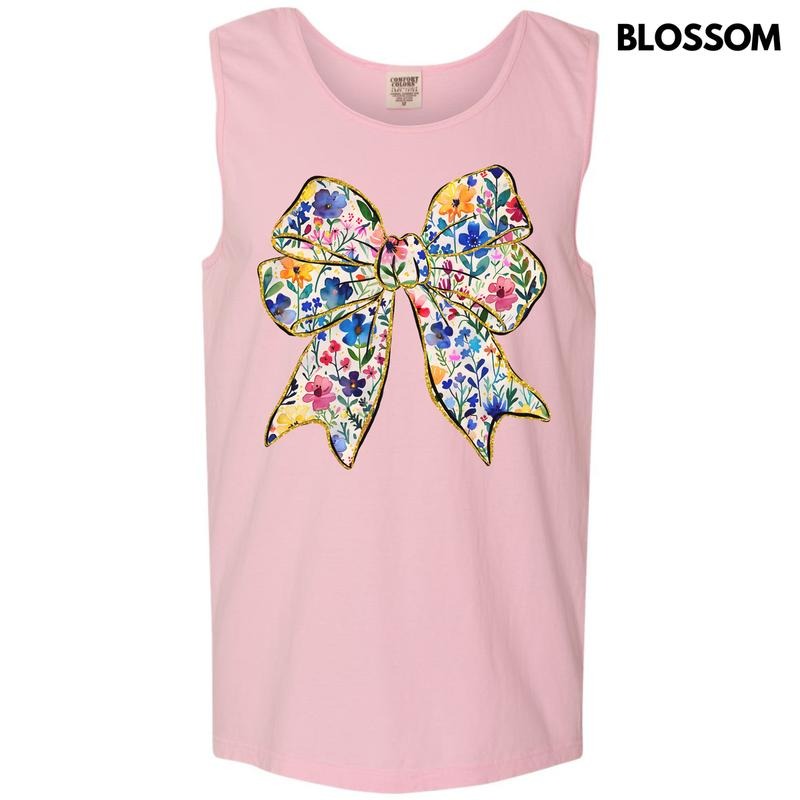 Tank Top - Big Bouquet Bow Comfort Colors Tank Top 'NLB'
