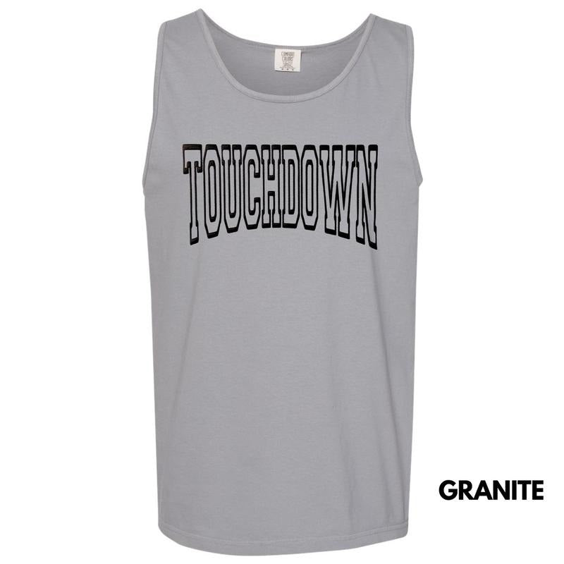 Tank Top - Black Touchdown Puff Comfort Colors Tank Top