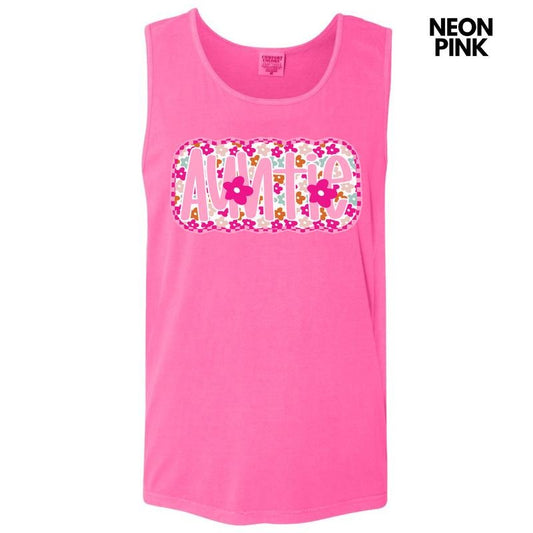 Tank Top - Bloom Auntie Comfort Colors Tank Top 'NLB'