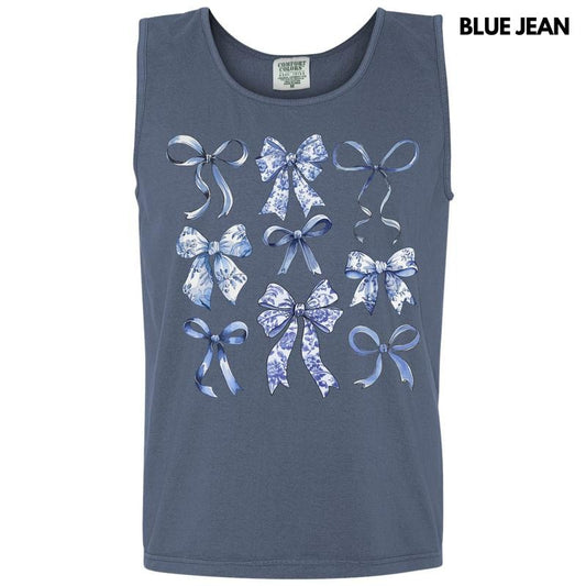 Tank Top - Blue Bow Coquette Comfort Colors Tank Top 'NLB'