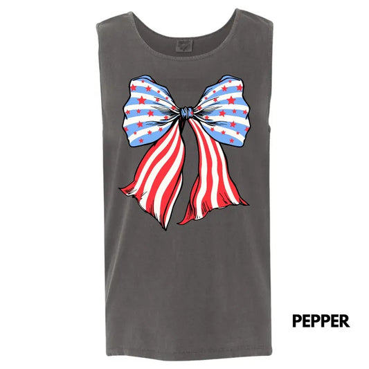 Tank Top - Bow-tiful Stars & Stripes Comfort Colors Tank Top 'NLB'