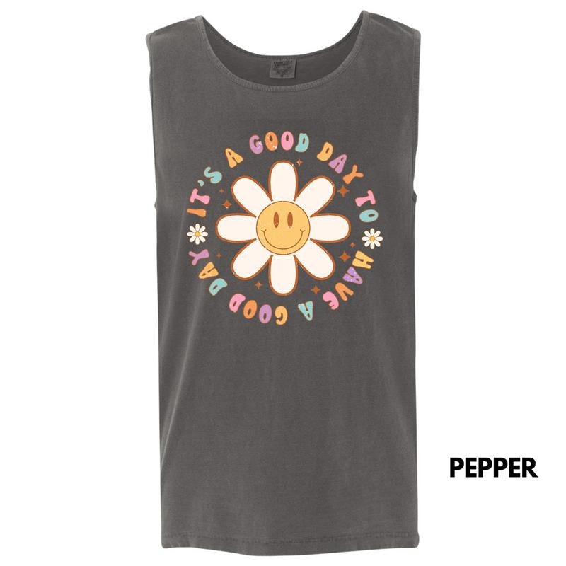 Tank Top - It's A Good Day Flowers Comfort Colors Tank Top 'NLB'