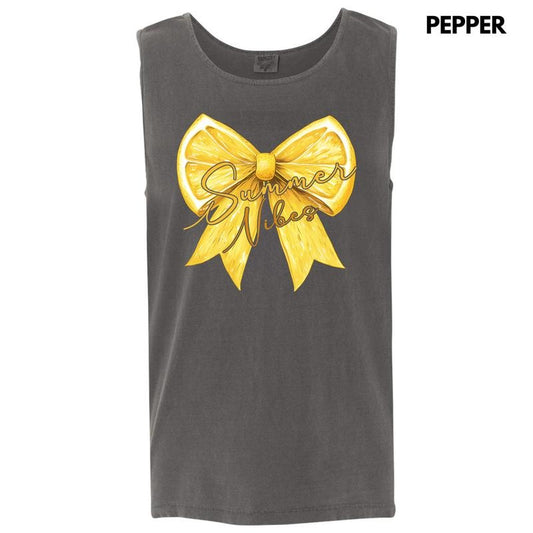 Tank Top - Lemon Summer Bow Comfort Colors Tank Top 'NLB'
