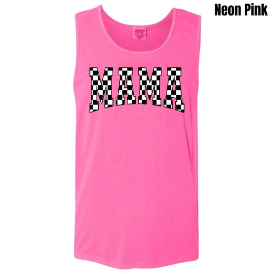 Tank Top - Mama Black Checker Comfort Colors Tank Top 'NLB'