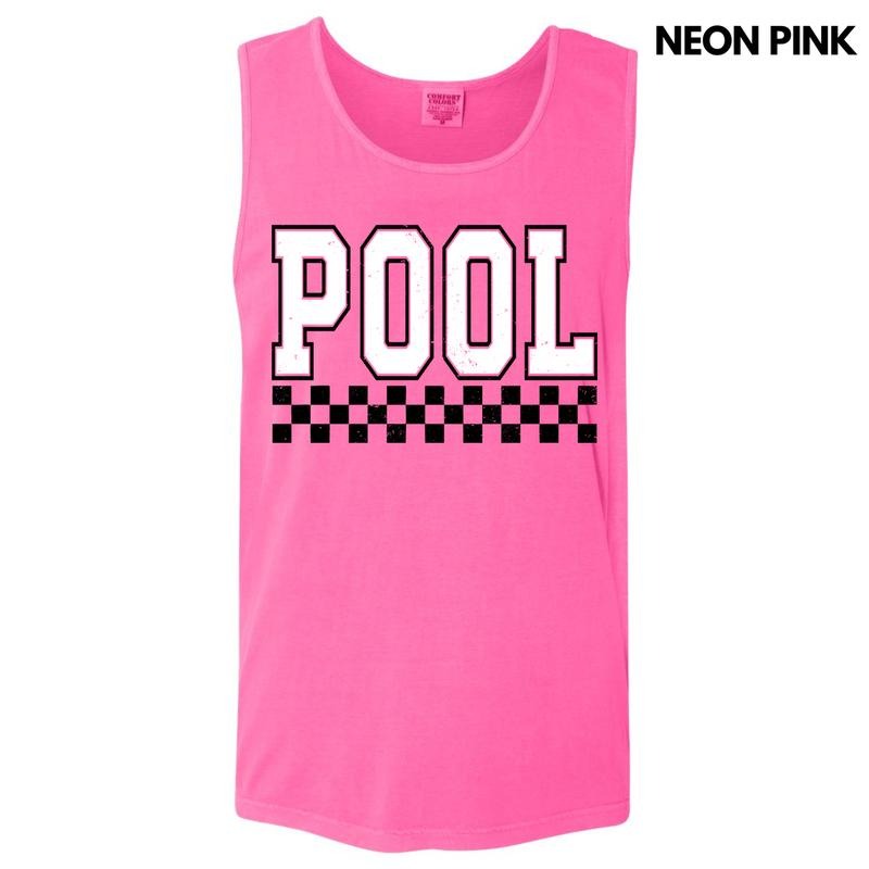 Tank Top - Pool Varsity Checkered Comfort Colors Tank Top 'NLB'