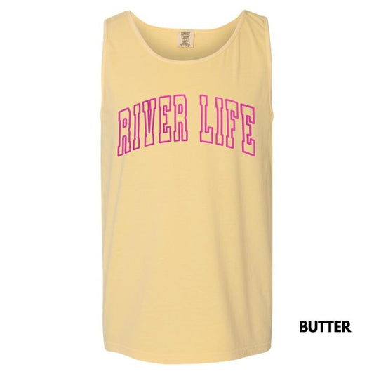 Tank Top - River Life Pink Puff Comfort Colors Tank Top