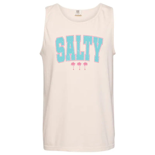 Tank Top - SALTY Varsity Letter Comfort Colors Tank Top 'NLB'