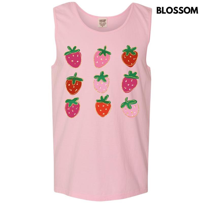 Tank Top - Simple Strawberry Collage Comfort Colors Tank Top 'NLB'