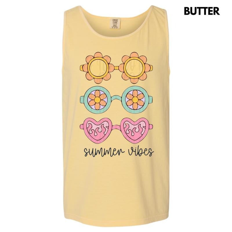 Tank Top - Sunglasses Summer Vibes Comfort Colors Tank Top