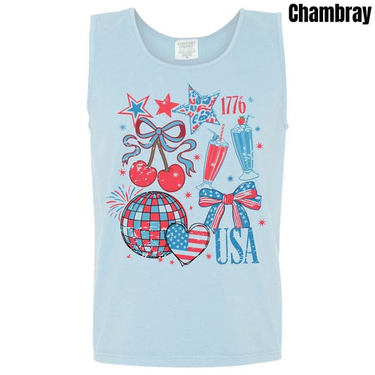 Tank Top - True American Collage Comfort Colors Tank Top 'NLB'