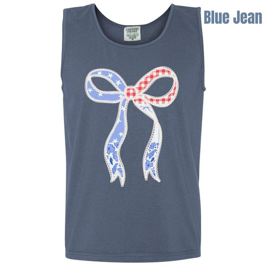 Tank Top -Americana Bow Comfort Colors Tank Top 'NLB'