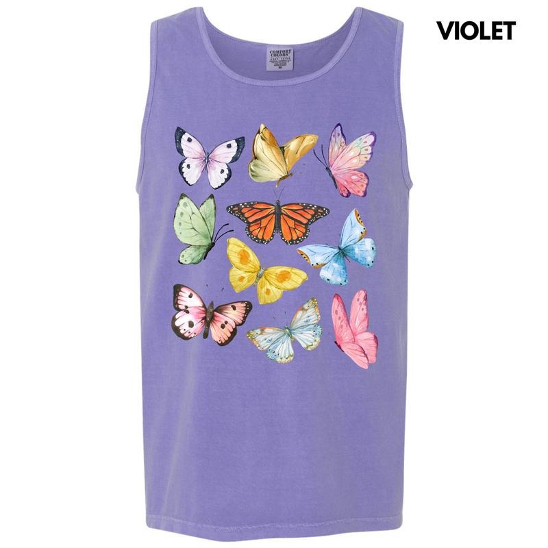 Tank Top -Butterfly In The Sky Comfort Colors Tank Top 'NLB'