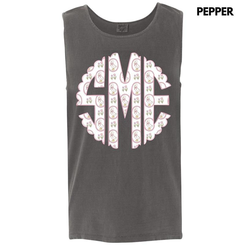 Tank Top -Darling Goose Monogram Comfort Colors Tank Top 'NLB'