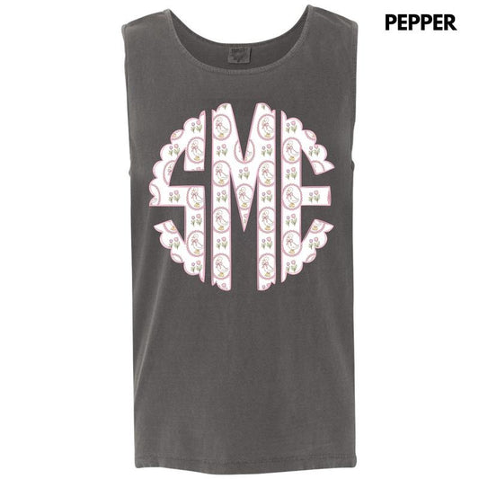 Tank Top -Darling Goose Monogram Comfort Colors Tank Top 'NLB'